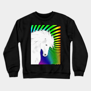 Horse Lovers Magical White Horse Crewneck Sweatshirt
